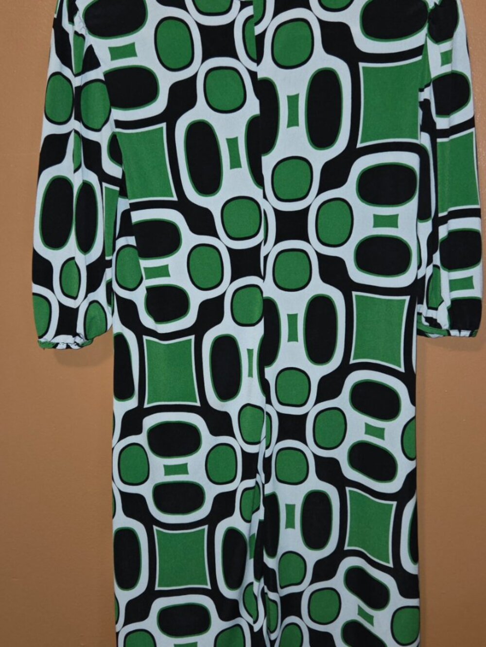 Vintage 60's MOD Style Geometric Print Shift Mini Dress - Picture 3 of 6
